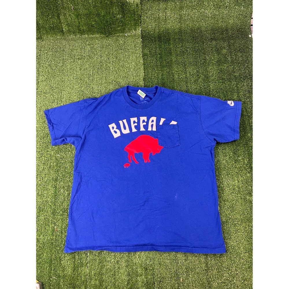 Nike NFL Buffalo Bills Blue Graphic Pocket T-Shirt Mens XL Heavy Boxy Tee